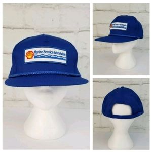 Vintage Shell Marine Service Nylon Trucker Hat Cap